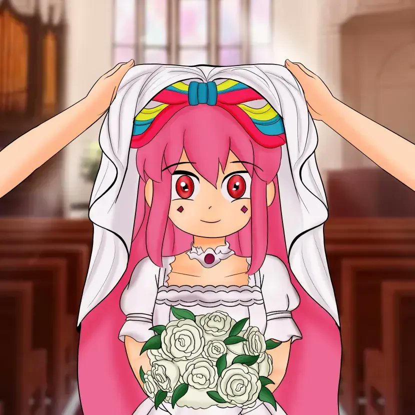 #TwitchEmotes #OwlArt #VTuberAssets #artistforhire #commissionsopen #animeart #VtuberModel #Live2D #VTuberArtist #7min譲 #gamers #GamerLife 
A sweet little smile, and the beginning of a new journey 
Cute anime-style wedding illustration commission work.
DM for custom art