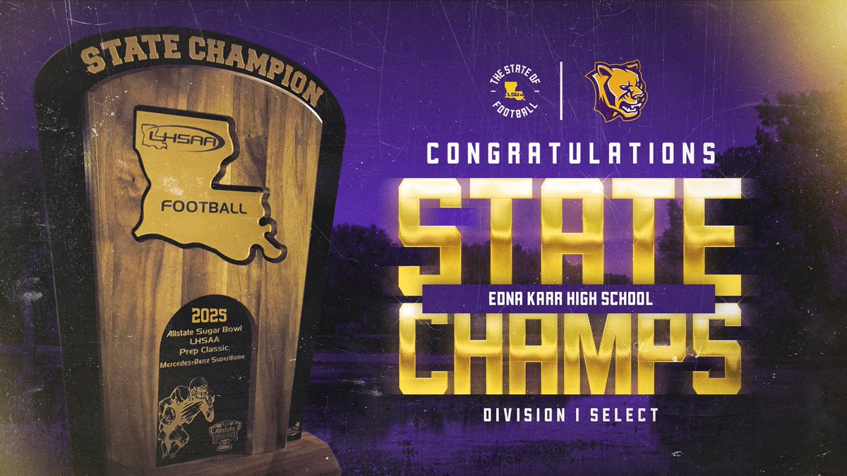 Congratulations to Edna Karr on winning the Division I Select State Championship!