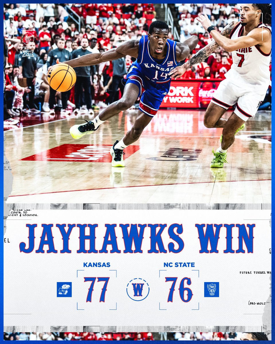 KANSAS WINS IN OVERTIME !!!! 🔥🔴🔵

ROCK CHALK.