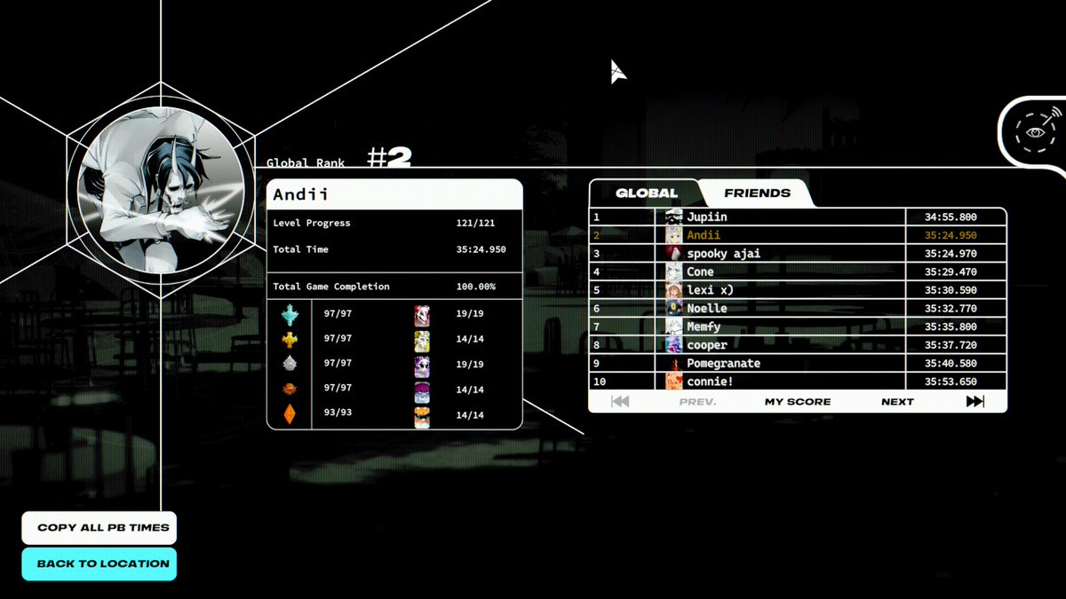 Just hit #2 in neon white, unfortunately this game got its own mrekk so im not hitting #1 but its cool that ive had this at some point, anyway play neon white!!