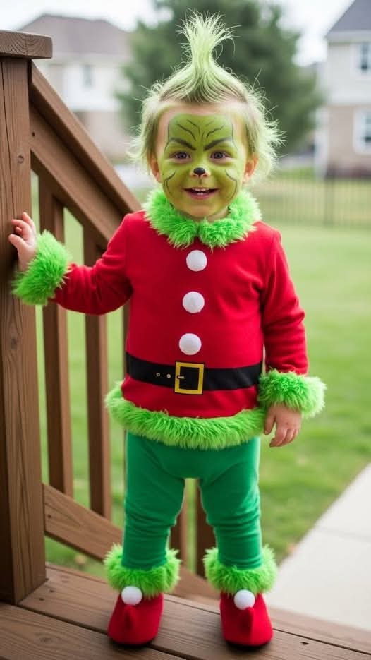 CrazyVibes_1's tweet image. My daughter begged to be the Grinch for our neighborhood Christmas party last Saturday, and I said no at first because the other kids would be angels and snowflakes and cute reindeer, and I was terrified they'd make fun of her for choosing the villain. She's six and autistic, and…
