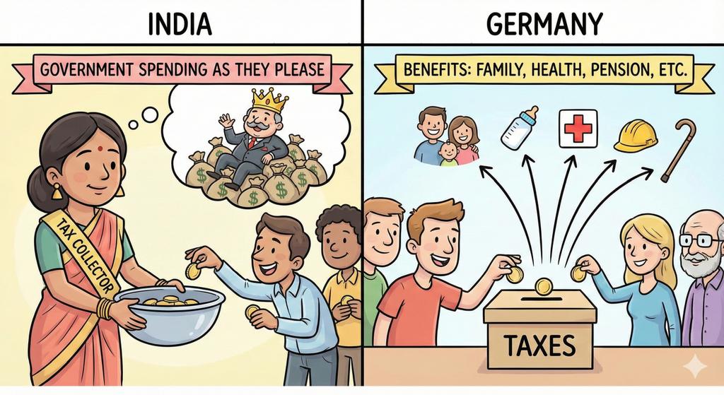 haq1510's tweet photo. Usage of Tax Money : India vs Germany
#Indiantaxsystem
#India
#Deutschland
#Steuer
#Taxes https://t.co/hNTmZ8aqWt