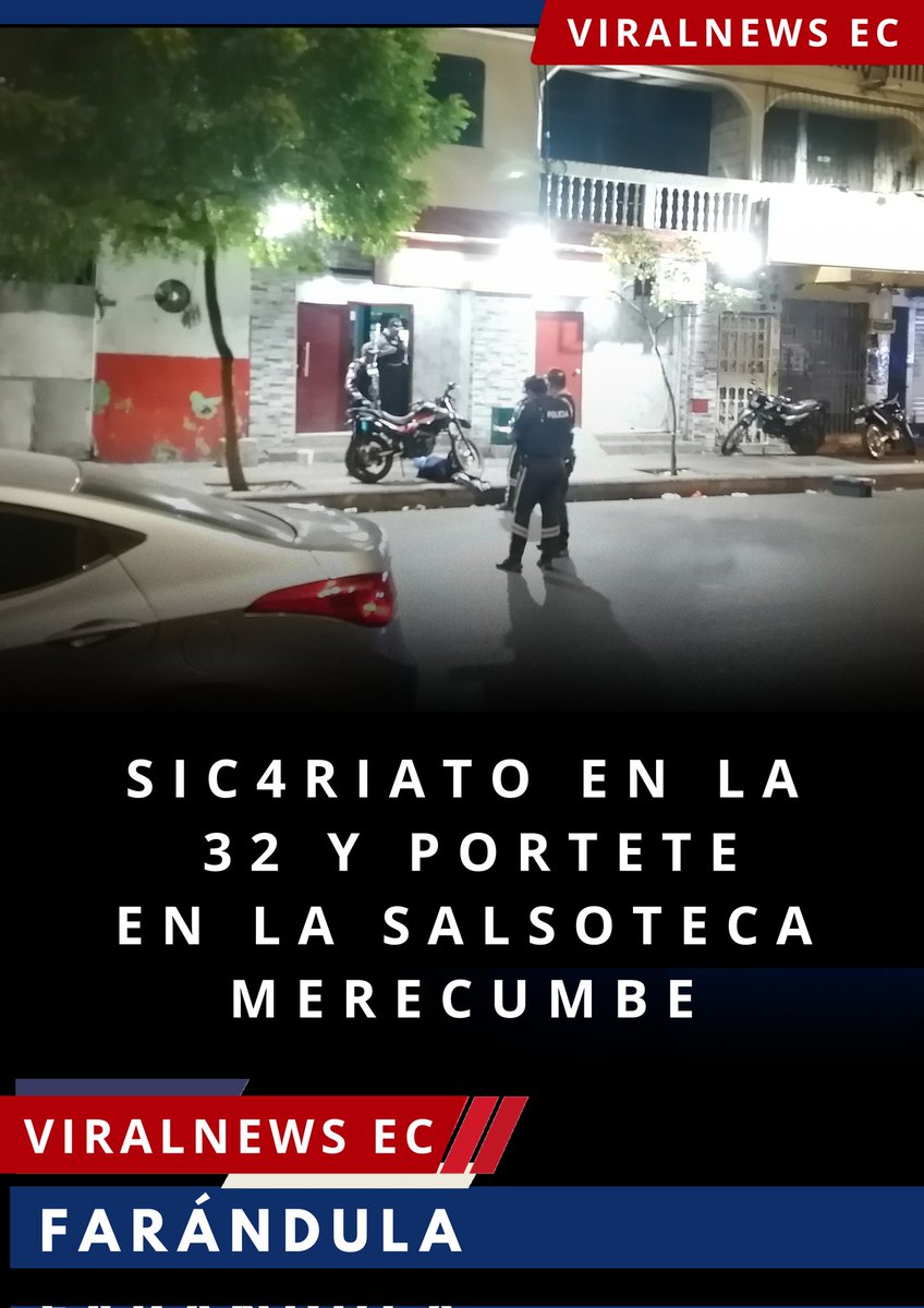 ViralNewsEC's tweet photo. #ATENCION 
UN CASO DE SIC4RI4TO SE REGISTRO LA NOCHE DE ESTE SÁBADO 12 AL REDEDOR DE LAS 11h30 DE LA NOCHE EN LA SALSOTECA MERECUMBE UBICADA EN LA 32 PORTETE DEJANDO SSV AL GUARDIA DE LA SALSOTECA
#noticiaendesarrollo #suburbio #Guayaquil https://t.co/5HpvLfp9OF