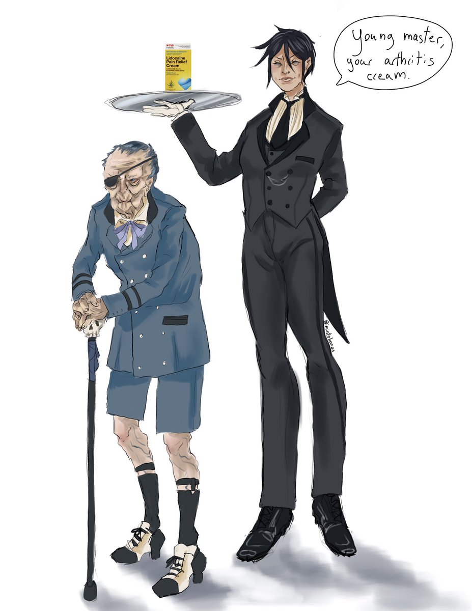 imintobones's tweet photo. To celebrate the twins’ 150th birthday I drew Ciel as a 150 year old #blackbutler #黒執事 https://t.co/LTEsPBvAIj