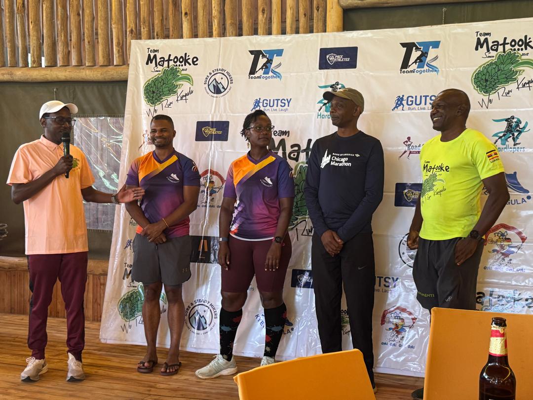 teammatooke's tweet image. TEAM MATOOKE - Change of Guard (2026- 2027)

A team to steer the next 2 year phase. 👍 🙏 Thank you. 

(From  the Right to the Left:) 
President- Dan Ligyalingi
Vice President - Robert Okudi
Treasurer - Fiona Ssozi
Captain- Newton Mbazira