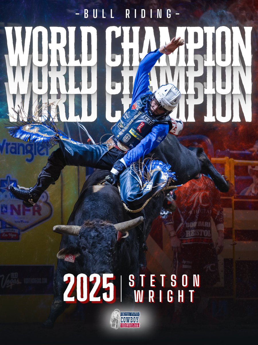 Stetson Wright climbed back to the top of the mountain in the bull riding in 2025, adding a third career Gold Buckle in his signature event.

Wright entered No. 2 in the World Standings, trailing Wacey Schalla by about $2,000, but quickly took control of the race by winning the