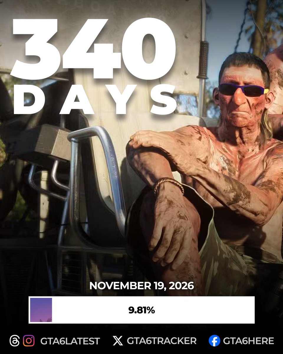 340 days left until GTA 6 release ⌛