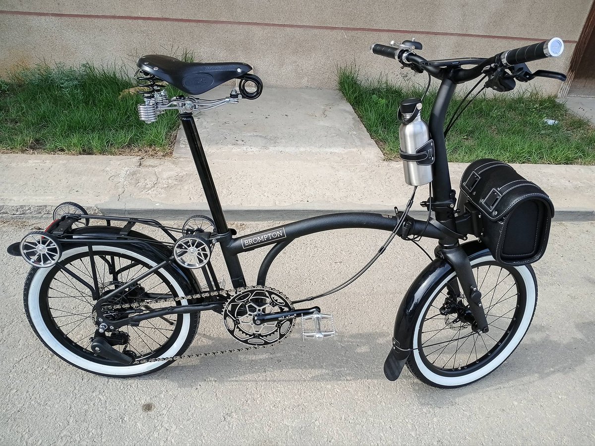 2026 Brompton G-line Space Black, Brooks Saddle, Brooks Grips