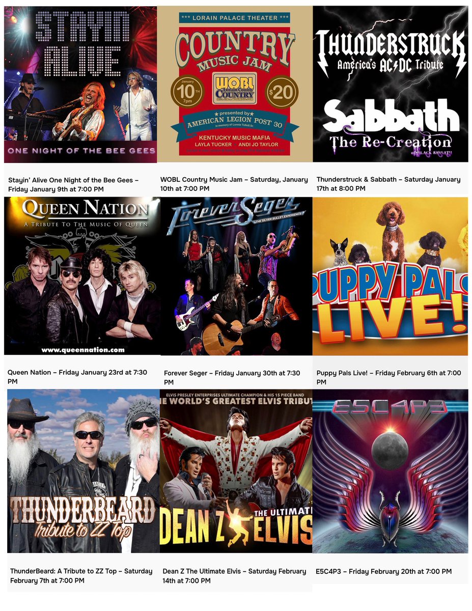 🚨Check out some of our upcoming events..visit Lorainpalace.com or call (440)245-2323 to get your tickets #lorainpalacetheatre #rocknroll #concerts