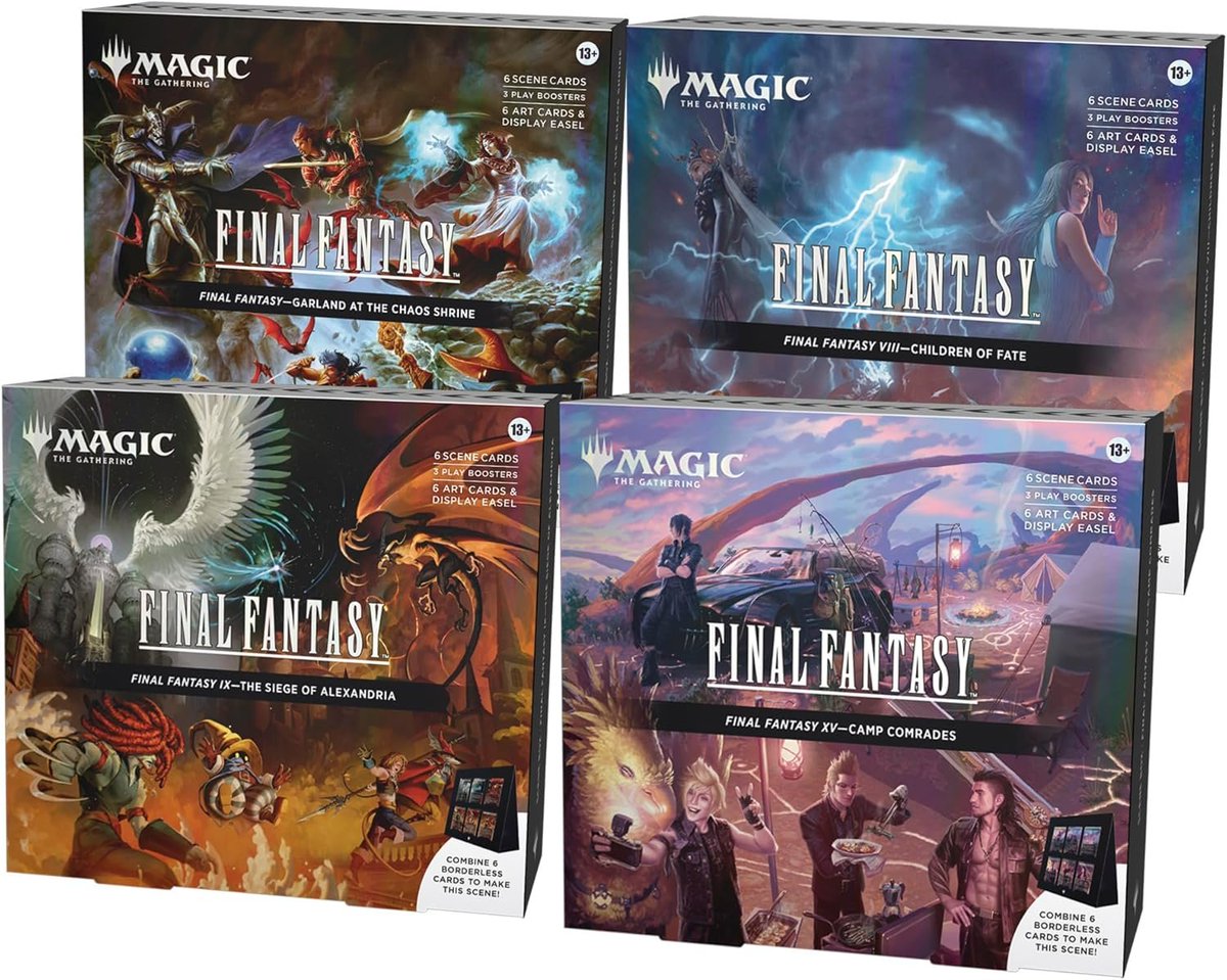 MTG Final Fantasy Scene Boxes also available at Amazon! $41.99 /scene box  Garland at The Chaos Shrine https://t.co/3KLSiPcq1x Children of Fate  https://t.co/uMTDkOJi9R The Siege of Alexandria https://t.co/1rpuAjvMLH  Camp Comrades https://t.co/9mjzSZBoDA ...