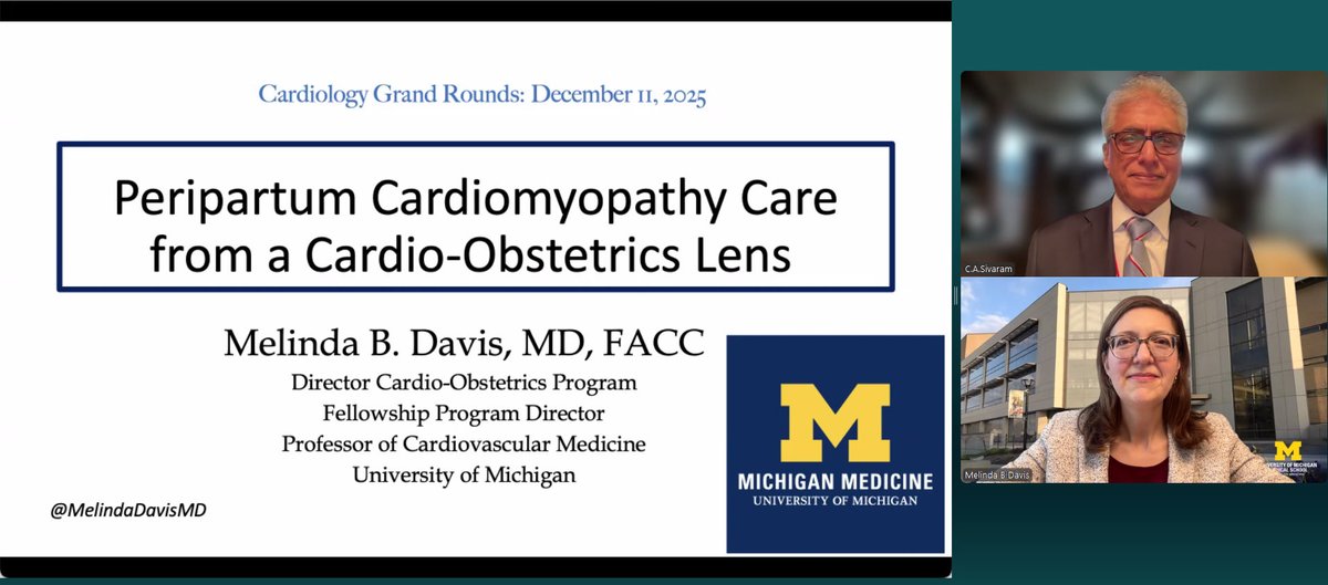 CASivaram1's tweet photo. #OUCVGR
🔥 Superb update on Peri-partum Cardiomyopathy (PPCM) by Dr. Melinda Davis on 12/11/25 at OU CV GR
🔥Recommended deep dive reading:
https://t.co/BBH2jd3WWm
🔥Follow thread ⬇️ for top learning points from session
@OUCollegeofMed 
@MelindaDavisMD 
@MinnowWalsh 
@melsulistio 
@DrMarthaGulati 
@noshreza 
@ShashankSinhaMD 
@hvanspall 
@Hragy 
@DrRajeshG1