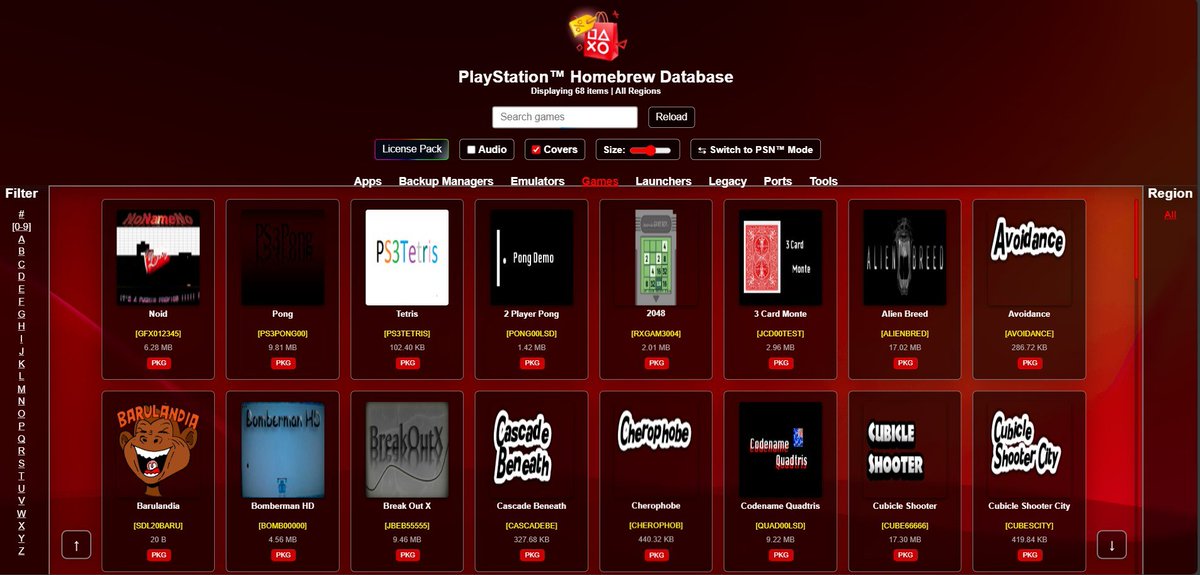 LuanTeles's tweet image. PlayStation Network™ Database

Added: Prototypes (Unreleased PS3™ games found in dev kits)

Added: Homebrew™ Mode, includes all existing PS3™ homebrews

Access from any browser, including on the PS3™: 
ps3-pro.github.io/PSN-Content/fi…

Soon a PKG version will be available!