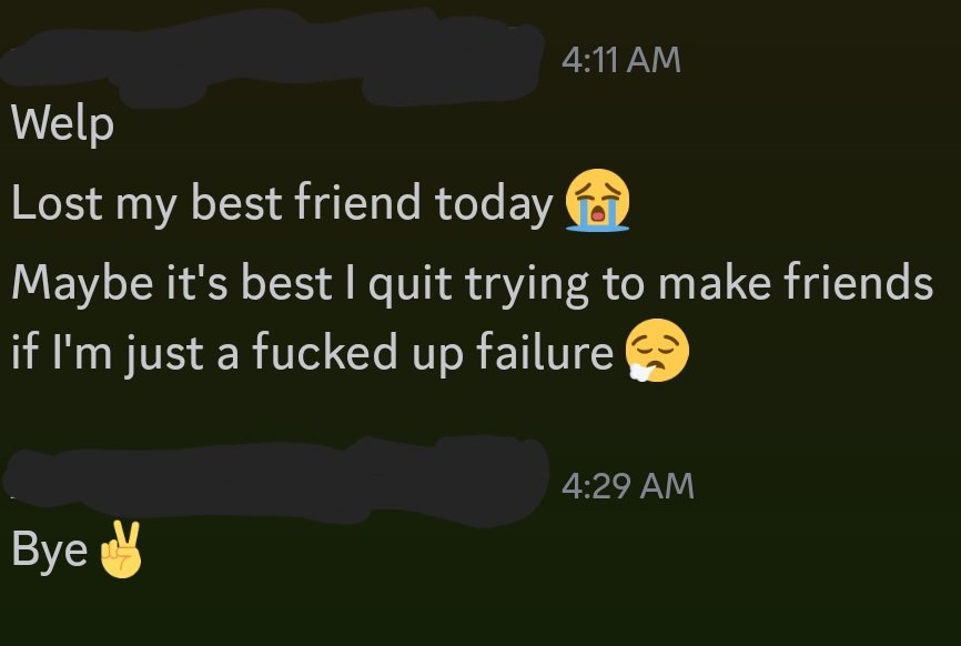 smolkikikitty's tweet image. Got unfriend after that. I guess thats normal, i should have answer his depressed ass at 4am in less than 20min. My bad
Men are sensitive as fuck