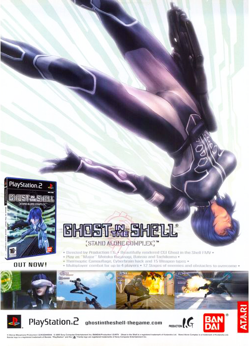 PlayStalgiaX's tweet image. Ghost in the Shell magazine ad (2004)