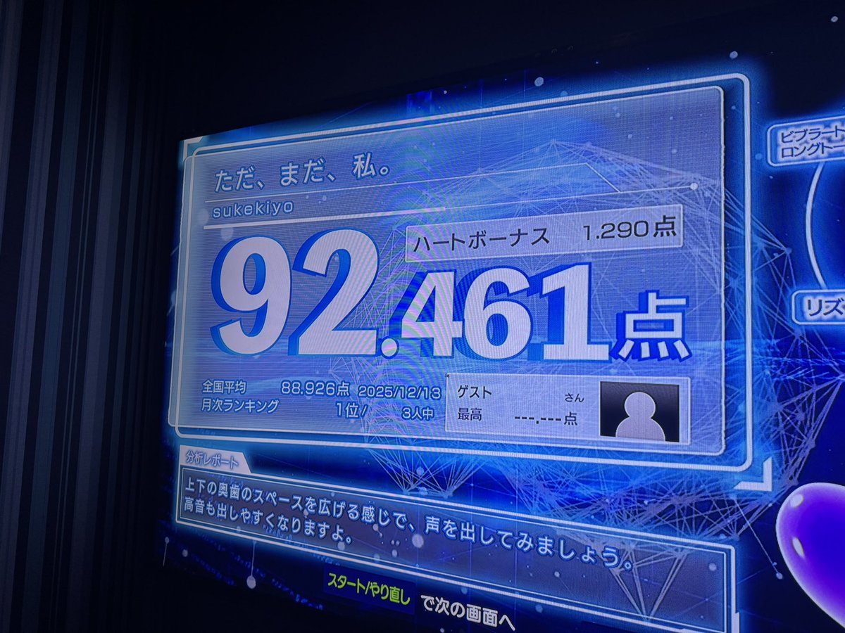 久しぶりにカラオケ行きました🎤採点とかやっちゃったりなんかしちゃいました。わーいわーい