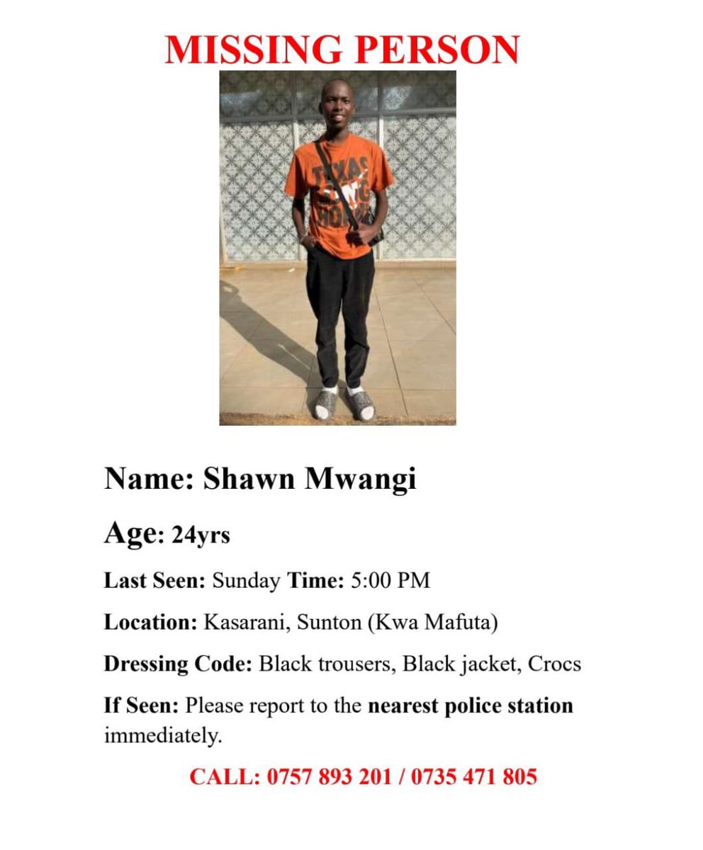 my friend Shawn has been missing for a week now,report to nearest police station if you see him kindly 

RETWEET WIDELY