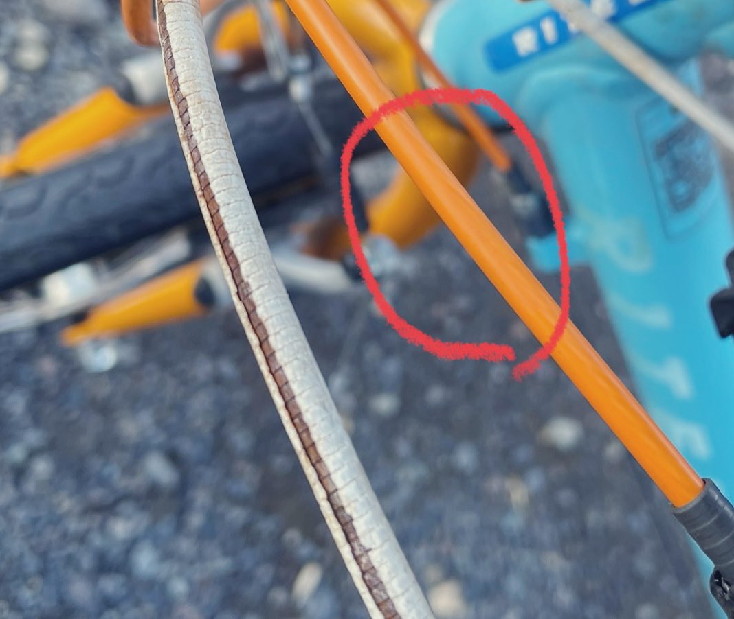 roymona67's tweet image. 先週はスポークが折れてタイヤが触れまくり修理
今週はフロントディレイラーのワイヤーがバラバラに笑
やっと交換出来た！
試運転して来まーす🚲
次はブレーキワイヤー💦