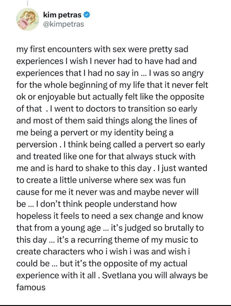 You’ve spent years sharing how messed up, confusing and painful childhood was, and now it’s ‘trans kids r healthy’ to shade Nicki?

Her point was protecting kids. They shouldn’t be rushed into life-altering decisions.
You're not standing for kids – just chasing clout like a fool.