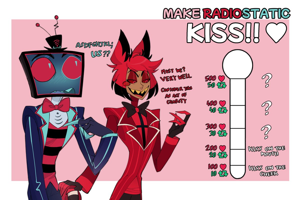 the kiss-meter art trend but it's all radiostatic cause i think they deserve it