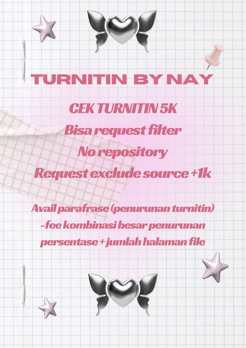 Nay✨jasa cek plagiasi turnitin on pinned📍 tweet media