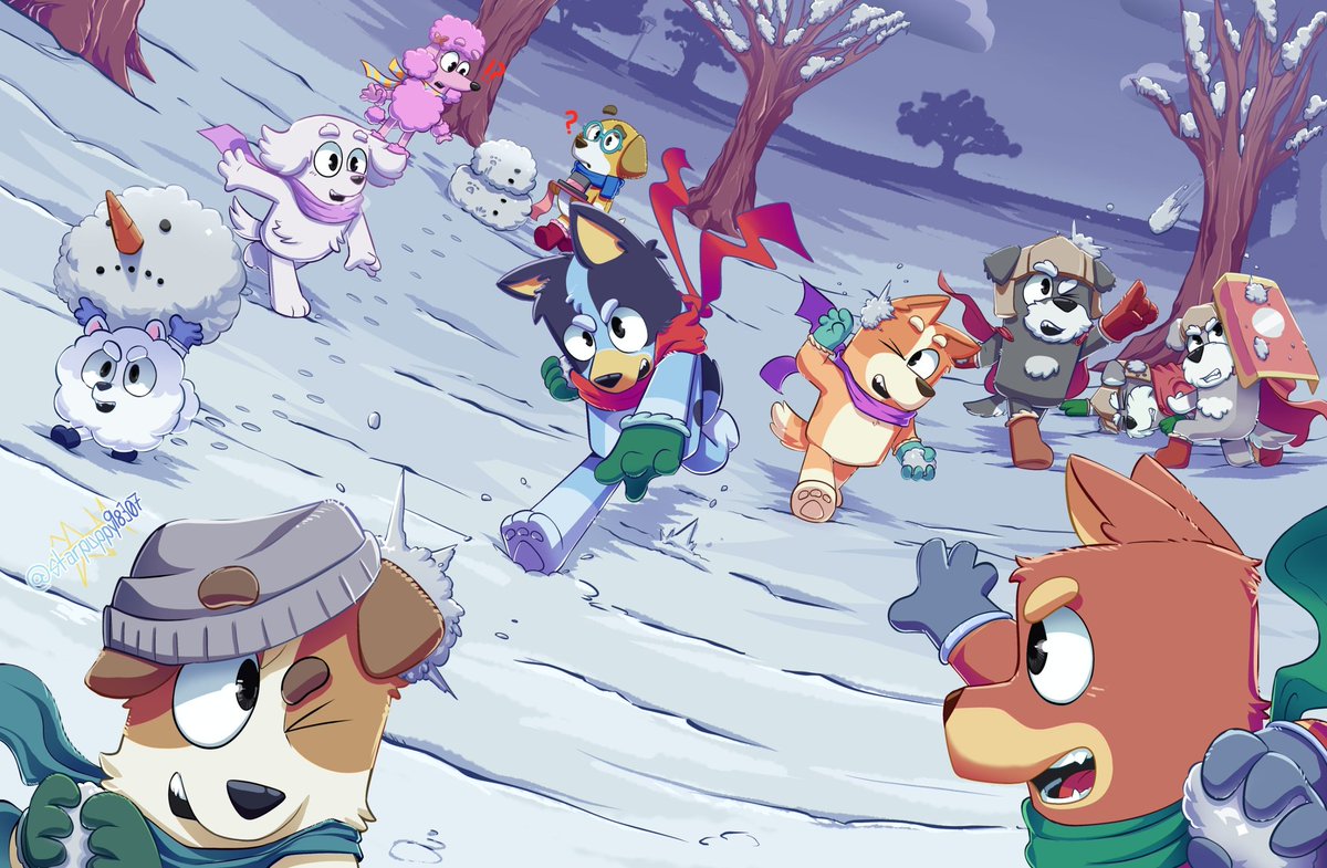 starpuppy98307's tweet image. Snowball fight!!!❄️☃️🌨