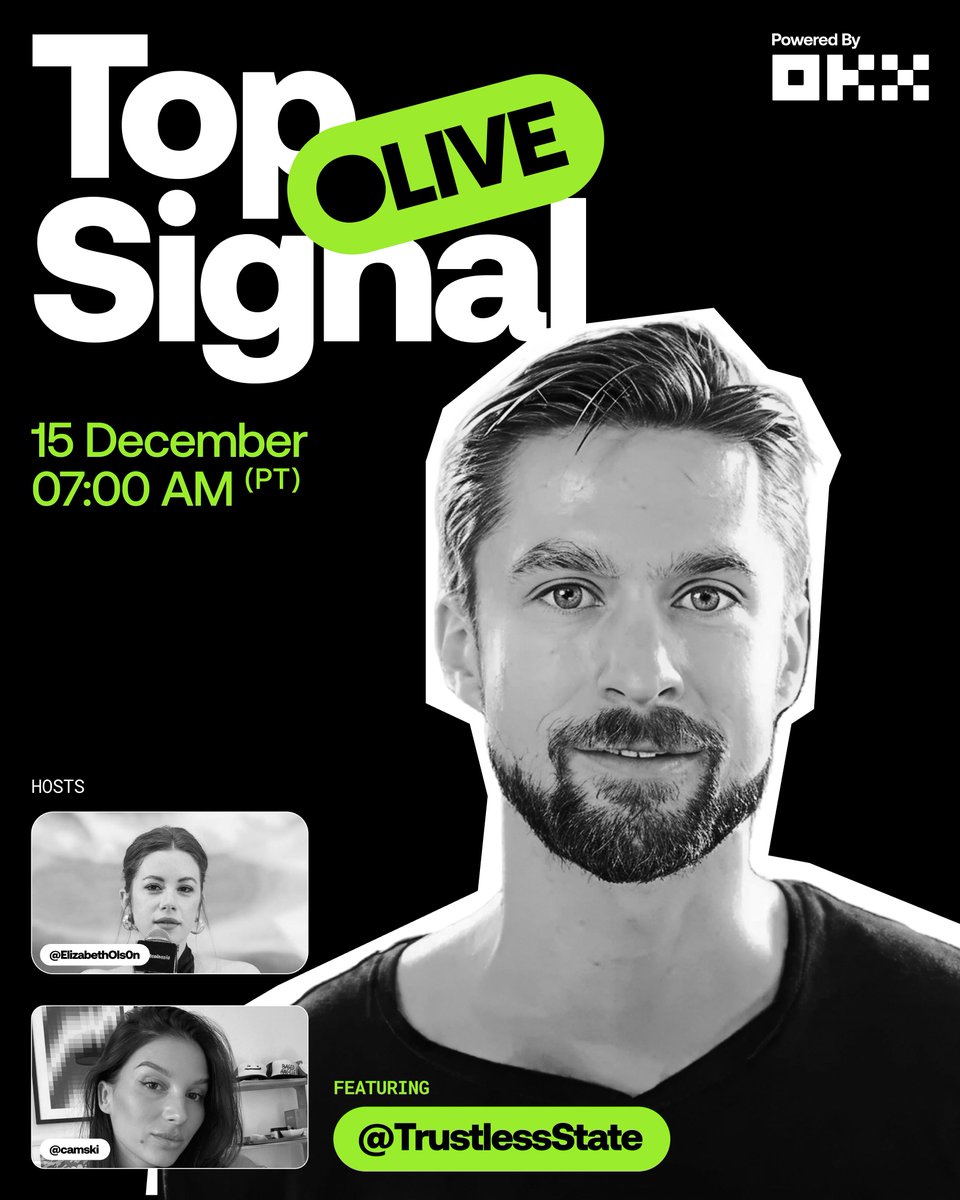 🔴 LIVE Monday on Top Signal Bankless hottest 2026 predictions?? Tune in to  hear David Hoffman @TrustlessState share his top 5 top predictions for  crypto in the new year.