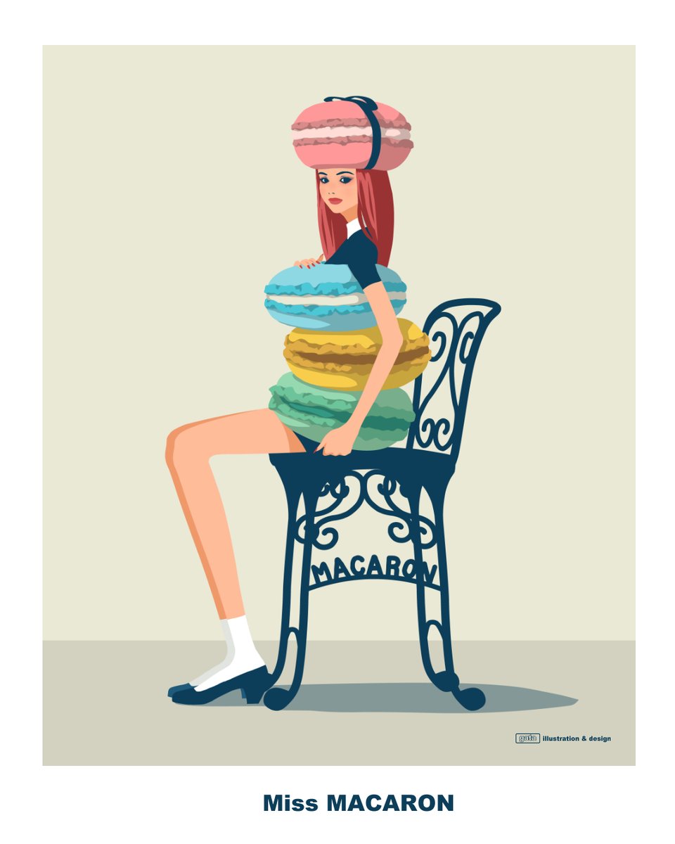 作品紹介😊
作品タイトル 
「Miss MACARON」 
個展「UNIVERSAL」出品作品

おフランス発祥のスイーツ マカロンのキャンペーンモデルをイメージして描きました😂✨
#macaron 
#マカロン

#ファッションイラスト