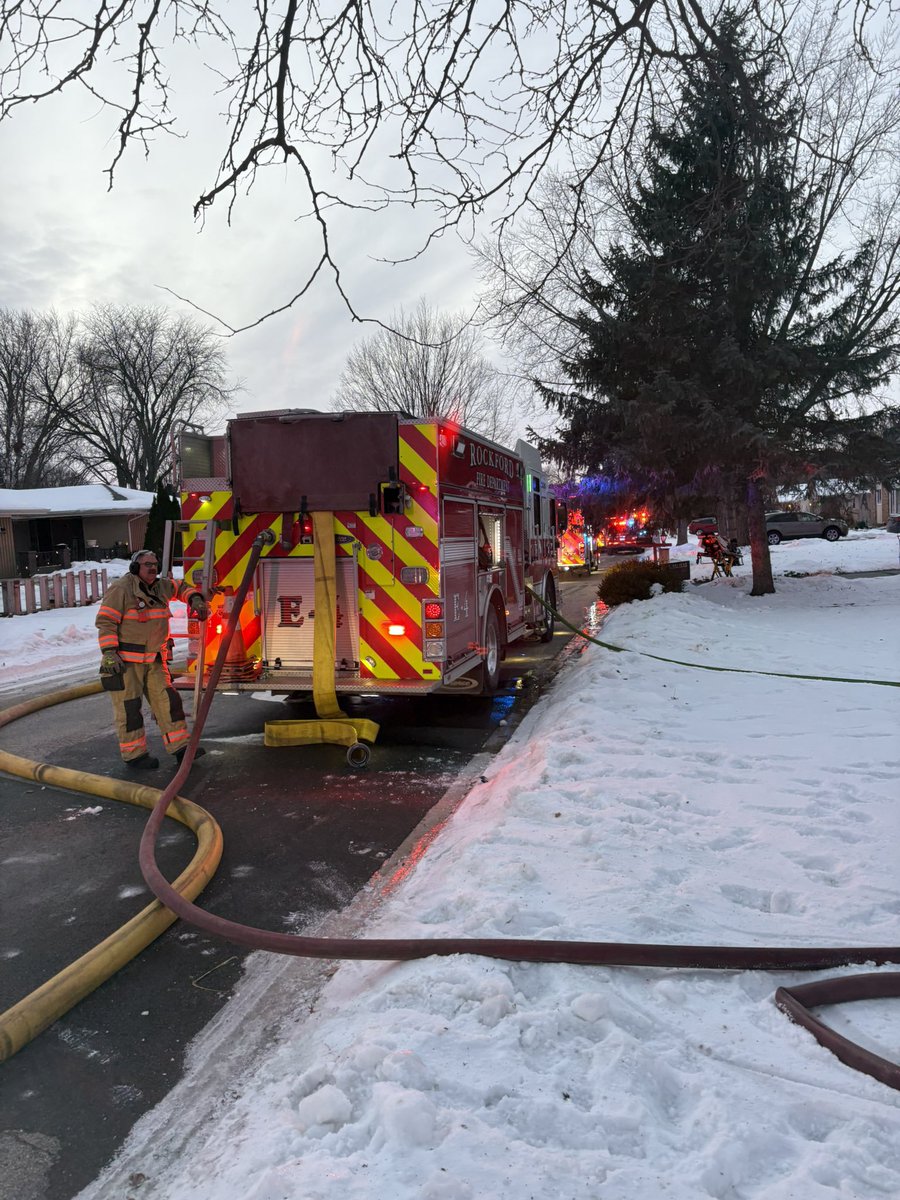 RockfordFire's tweet photo. Rockford Fire crews responded to a second residential structure fire this afternoon. This fire occurred in the 4400 block of St. Annes Way. Upon arrival, initial crews found smoke coming from the roof and active fire conditions in the attic.
The fire was brought under control within 15 minutes. A primary search of the residence confirmed the home was unoccupied, as all occupants had safely evacuated prior to the fire department's arrival.
Crews remained on scene for more than two hours in bitter cold temperatures to extinguish remaining hot spots and conduct a fire investigation. The fire was determined to have been caused by an overheated bathroom ventilation fan and resulted in an estimated $55,000 in damage.
No injuries were reported. However, three adult occupants were displaced as a result of the fire and are being assisted by the American Red Cross.