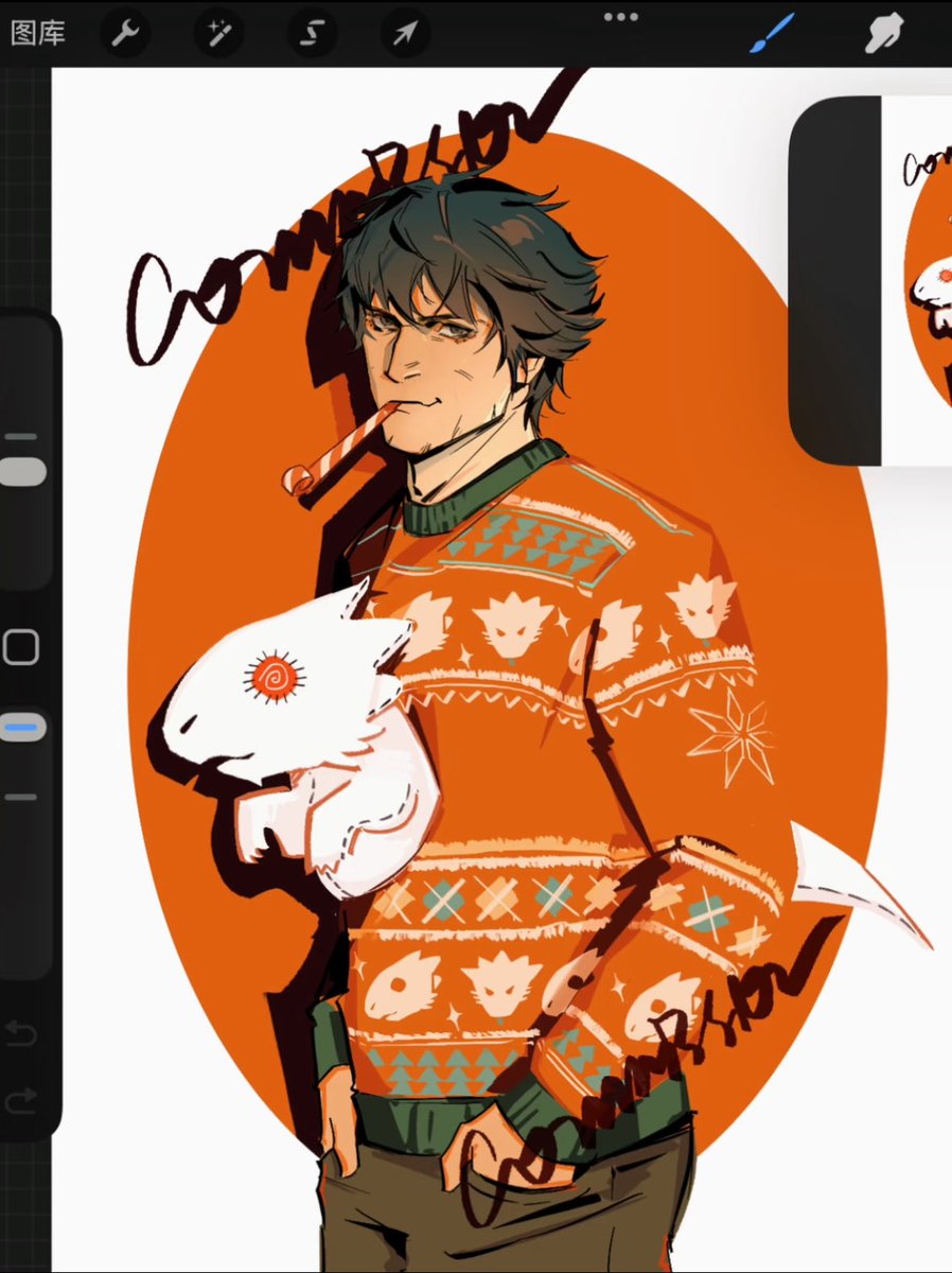 Oriixc's tweet image. 喜欢蜥蜴的青春男大戈塔什过圣诞：

young #gortash #durgetash #bg3