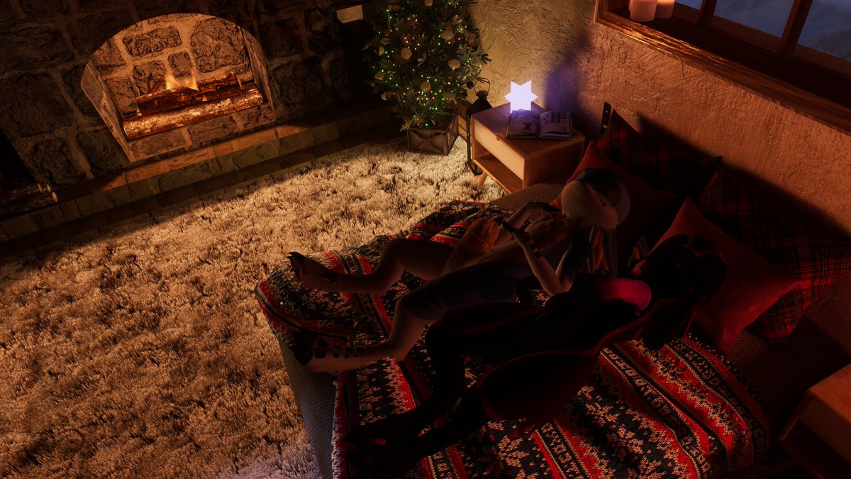 Two friends enjoying each other's company in a remote cabin in the woods.