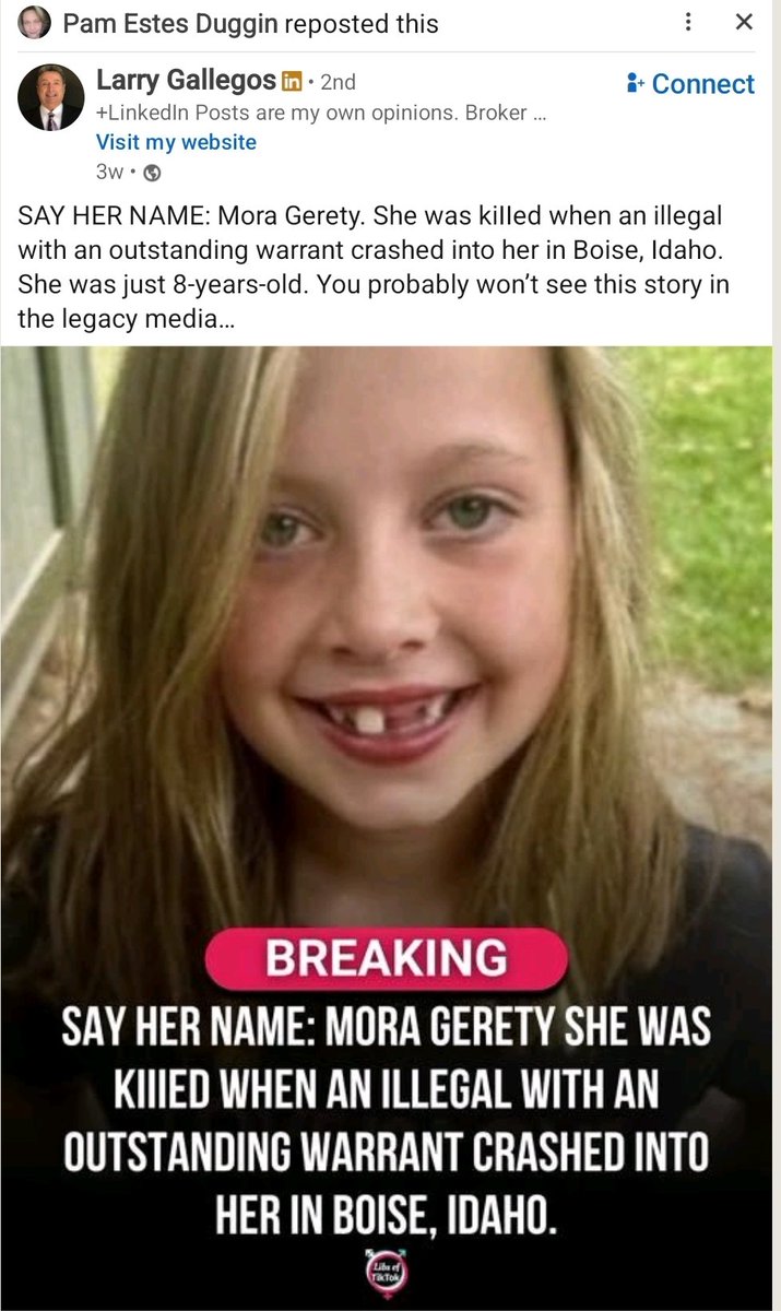 TruthJasonLee's tweet image. 💔 Unreported Tragedy: Mora Gerety
​On November 11, 2025, 8-year-old Mora Gerety was tragically killed in a hit-and-run accident in Boise, Idaho. The driver, Elvin Ramos-Caballero, was identified as an illegal immigrant with an outstanding deportation order, yet the story has…