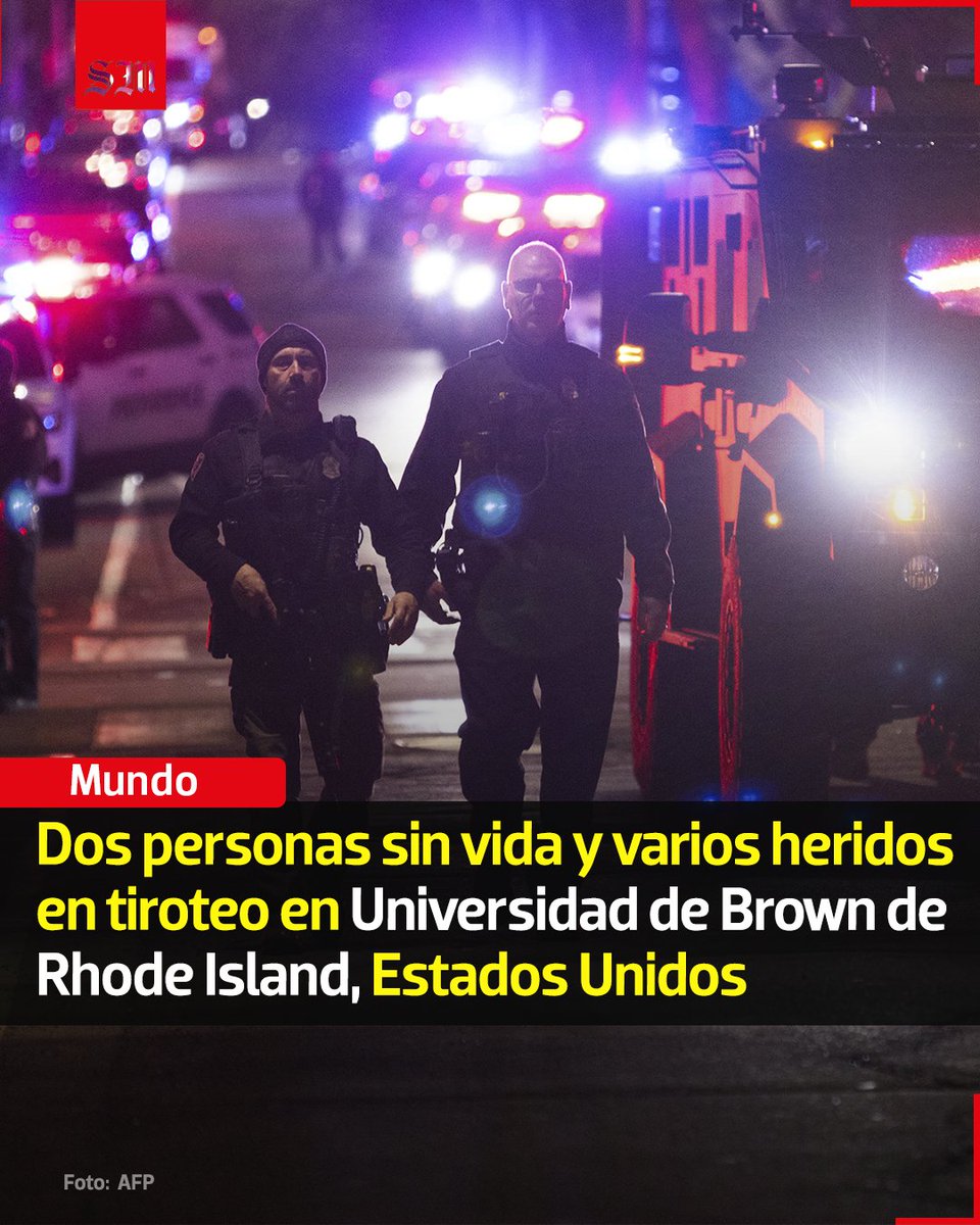 🚨🇺🇸 Dos personas perdieron la vida y otras ocho se encuentran gravemente heridas por un tiroteo ocurrido en la Universidad de Brown.

📰🚔 La Universidad aseguró que había un sospechoso detenido, pero poco después lo eliminó y rectificó.
solde.mx/3MB2iqr

📷 AFP