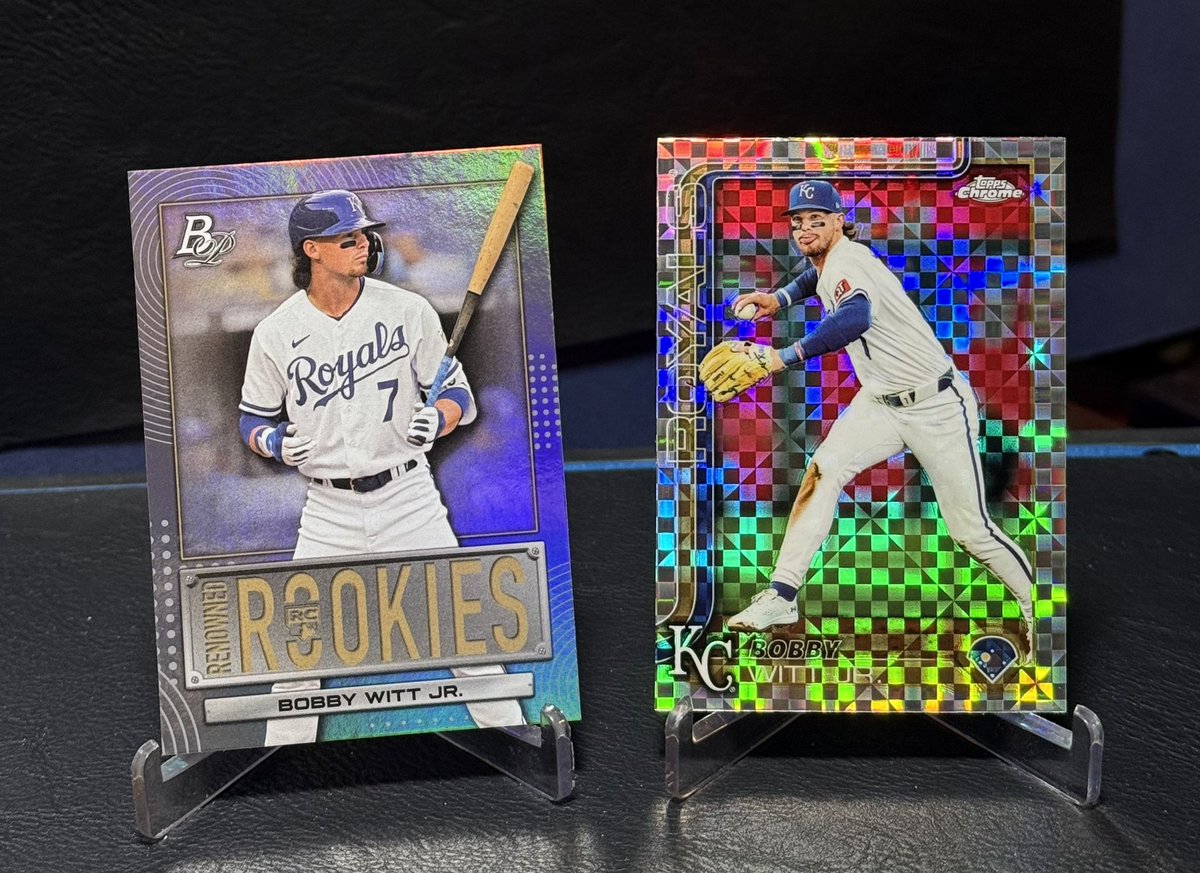 MTVMikeSC's tweet image. Bobby Witt Jr. 
2022 Bowman Platinum Renowned Rookies 
2025 Topps Chrome Xfactor Royals 

$3.99 - obo 

district.net/product/bobby-…