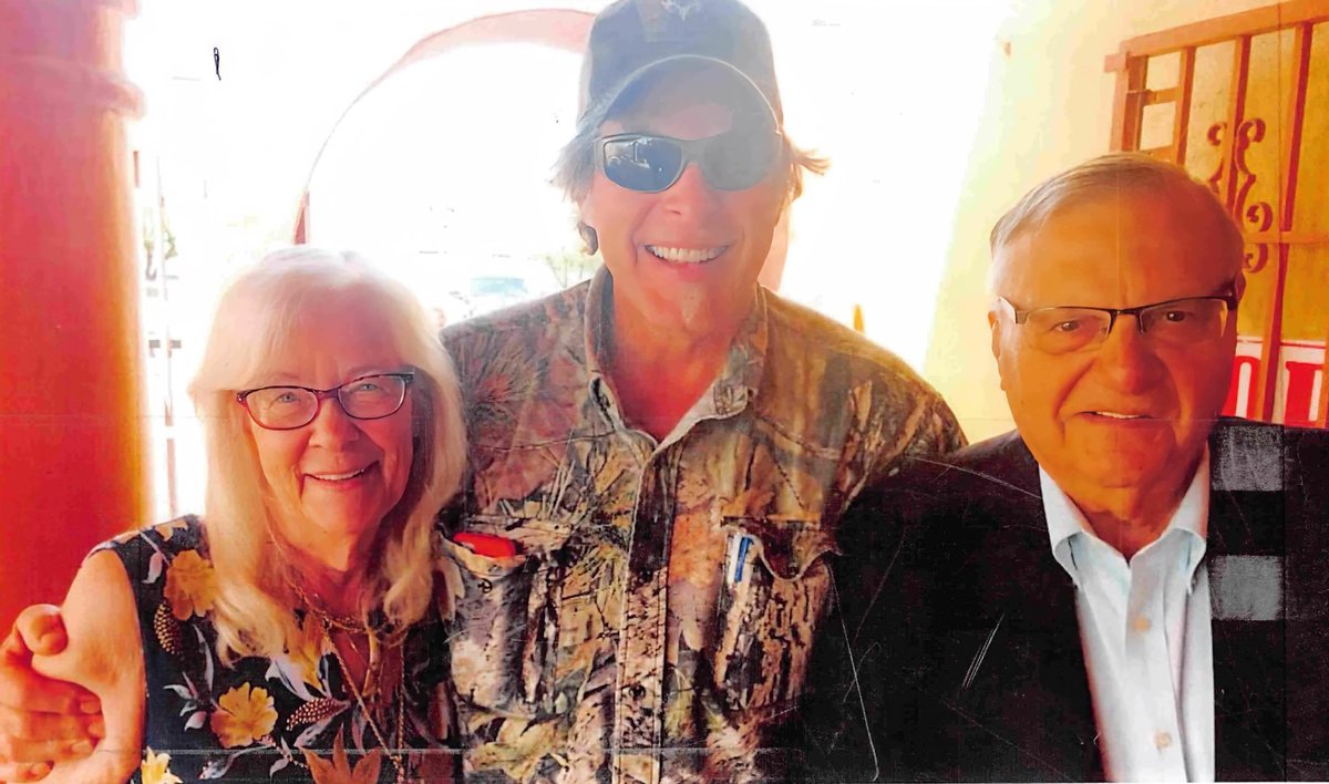 RealSheriffJoe's tweet photo. Happy Birthday today to my friend and ally, Ted Nugent, the famous singer and guitarist!

I appreciated @TedNugent's heartfelt foreword in my latest book, Sheriff Joe Arpaio: An American Legend. 

Ted is a true patriot who loves the USA!🇺🇸 Love you, Ted! https://t.co/qkVmXZqkZB