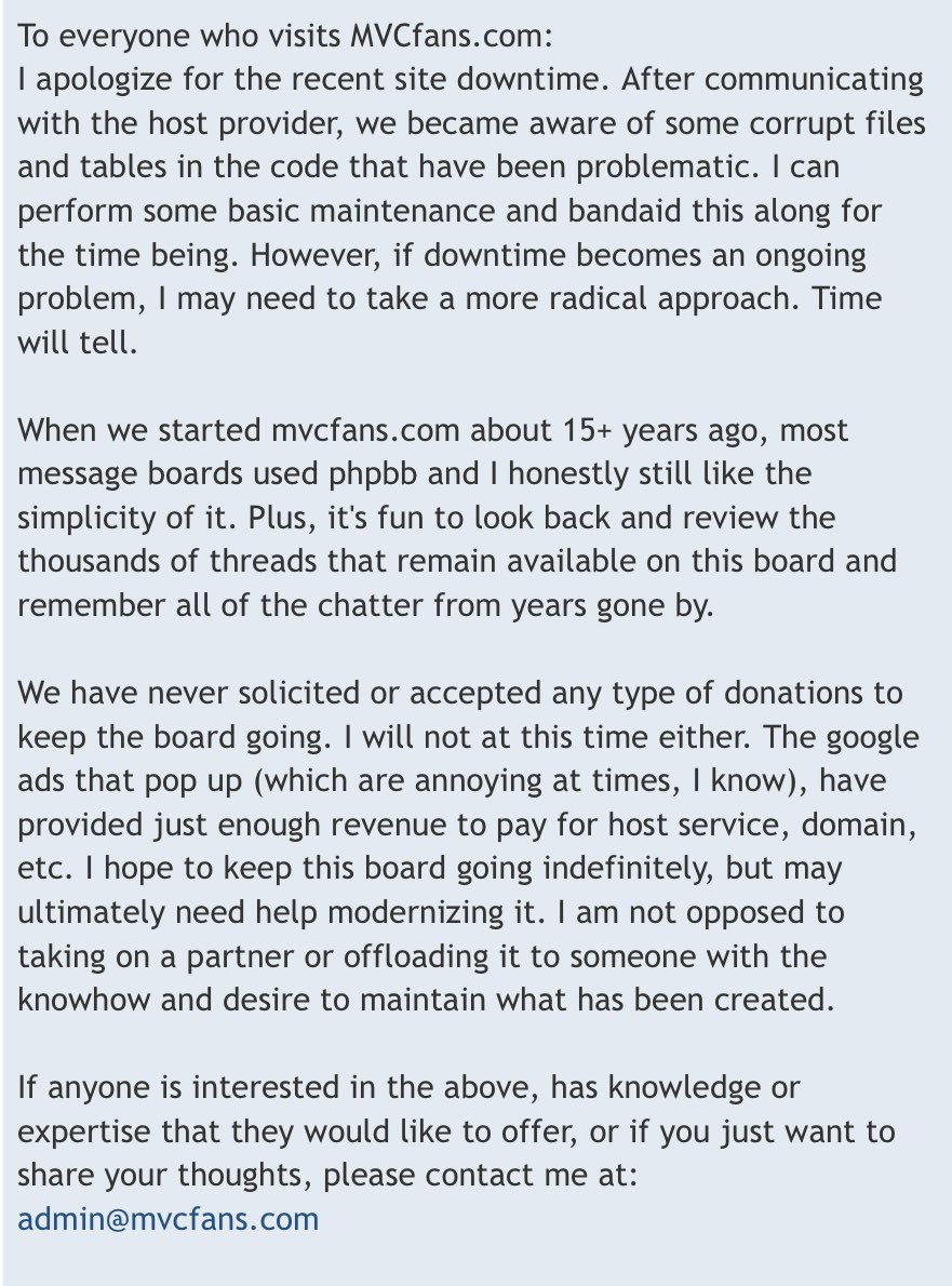 MVCfans's tweet image. A note regarding MVCfans.com