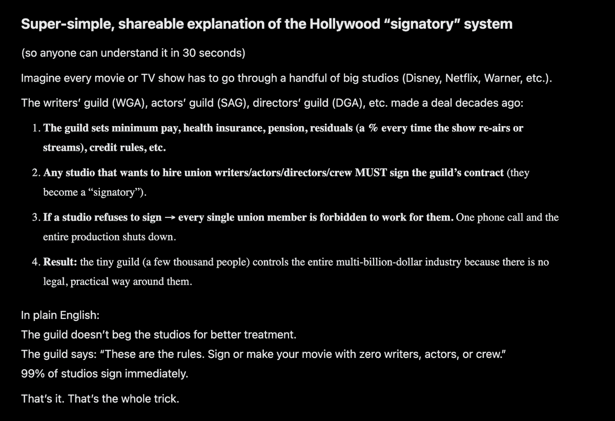 funfuncomics's tweet photo. What is a "Signatory Model"?

To Grok - "Can you explain in a nutshell, in its most easy to understand form..what the "signatory model" is for guilds like writers and actors so perhaps I can communicate that to other artists in a future conversation or post."

#comiccreatorsguild https://t.co/vhRTUhXDBB