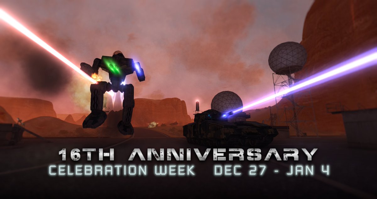 Put on that neurohelmet and join us between December 27th and January 4th for a legendary week celebrating MWLL's 16th anniversary!
#mechwarrior