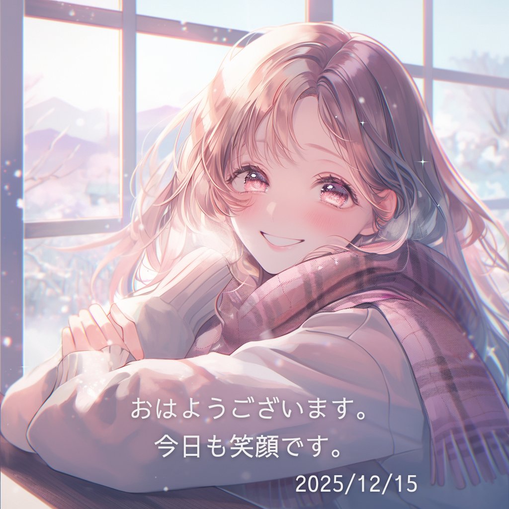 おはようございます。 今日も笑顔ですよ。 Good morning. Let's spend