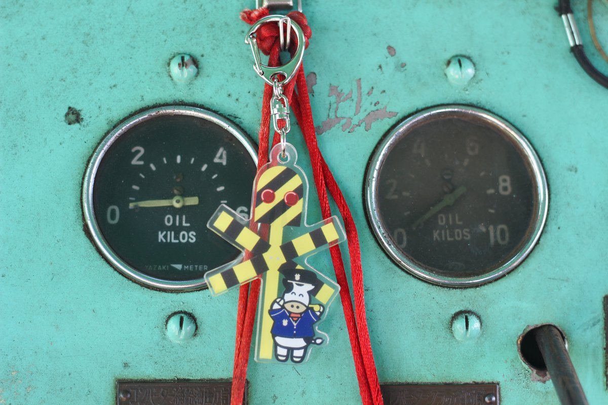 新商品のお知らせ～なのっ！🐮

こちら新発売の踏切アクリルキーホルダーなの～
これでいろんなところに踏み切り建て放題なの？

販売店舗：メリーズショップ、スイートジョーパイ、ガラスハウス

ゆめことも一緒に撮影してみてね～なの🚆💗🐮

#成田ゆめ牧場 #ゆめこちゃん