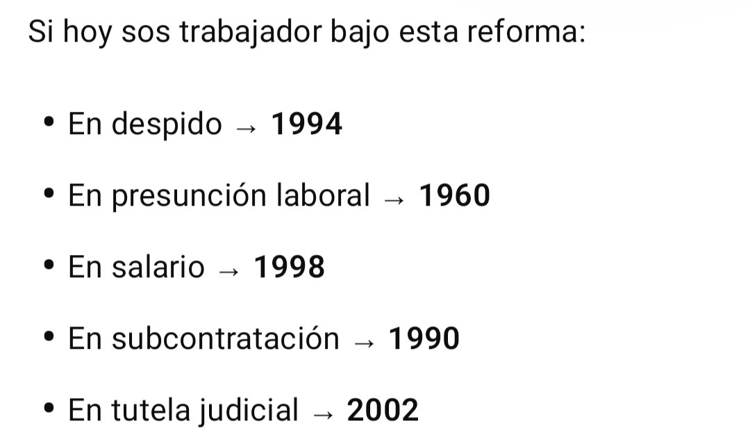 Le pedí a chatgpt que me dijera a qué año nos retrotrae la reforma: