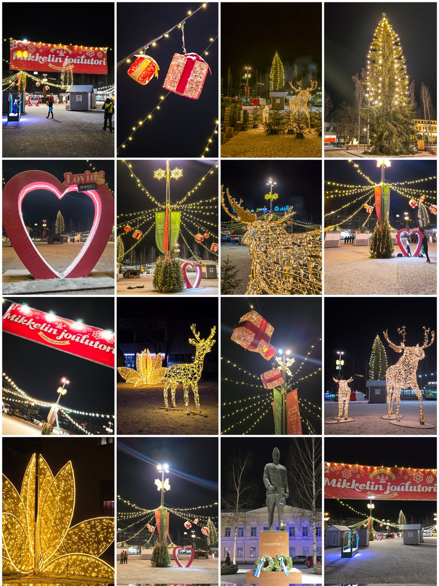 Mikkelin joulutori näyttää paljon paremmalta illalla kuin päivällä. Harmi vaan, että kaikki paikat on kiinni.  #mikkeli #joulu