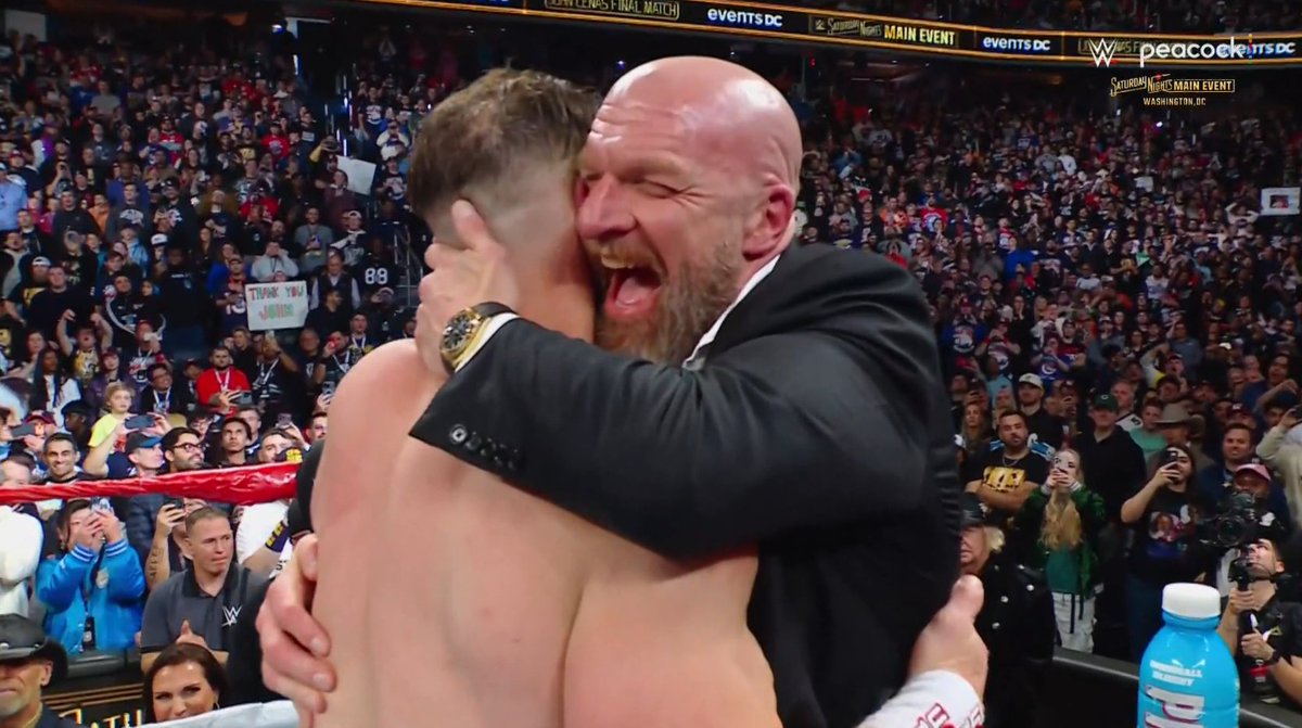 SeanRossSapp's tweet photo. Triple H getting booed HARD https://t.co/2eLAMQKUgx