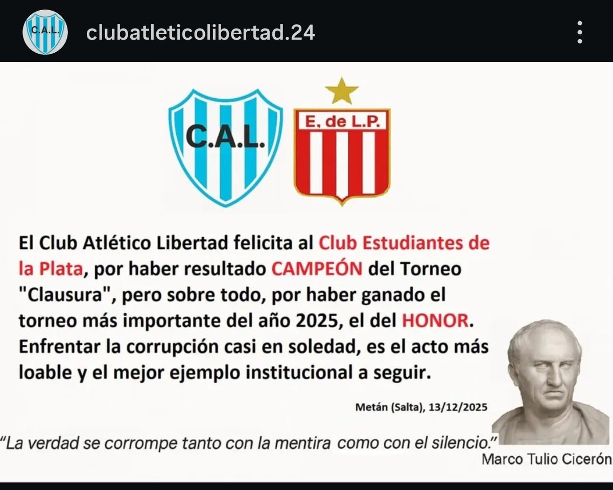 <a href="/SanMarinoTeam/">San Marino Fútbol 🇸🇲</a> No nos olvidemos del club de salta que salió a bancar a estudiantes