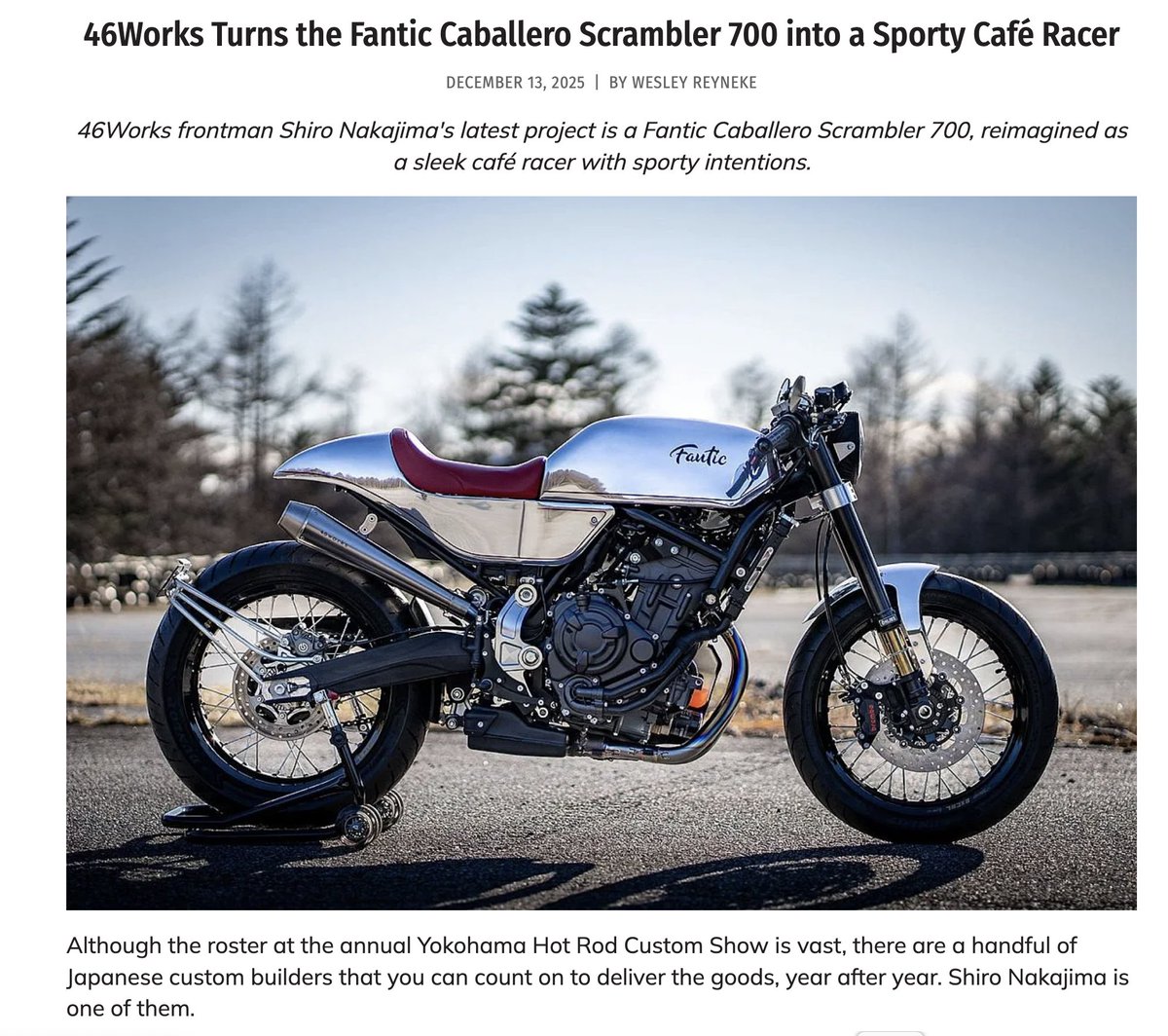 BIKE EXIFに掲載されました。詳細写真と製作コンセプトが記載されて