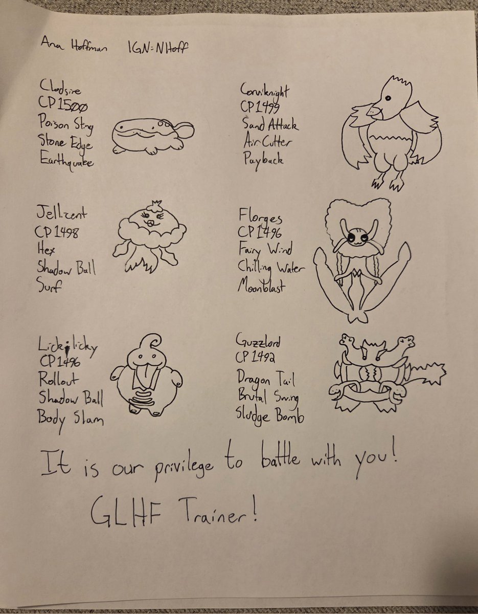 GoddessNHoff's tweet image. Shadow Ball buff YIPPEE! 😛
Heisted a Cup win + Solrock plush with some old friends and new meta mons :3
Team felt fun &amp;amp; is pretty accessible, 1-sheet with some slight adjustments soon™️
S/o everyone for good games and Calvo for the Challenge win, massive ty to judge staff 💚