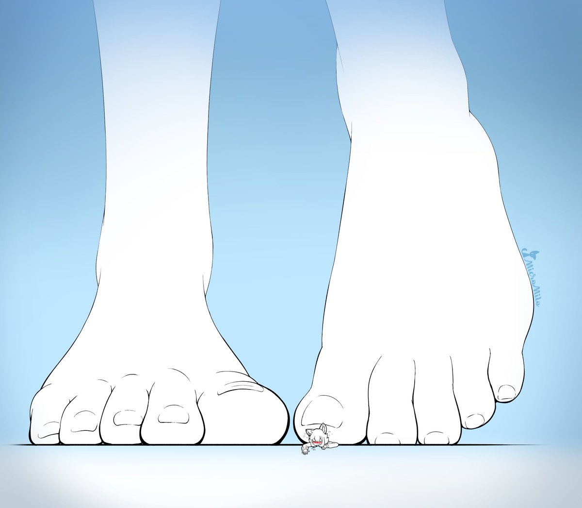 MicroMilo_'s tweet image. "gentle poke" she said ₍^⸝⸝&amp;gt;⸝⸝&amp;lt;⸝⸝^₎
#Giantess #Sizetwitter