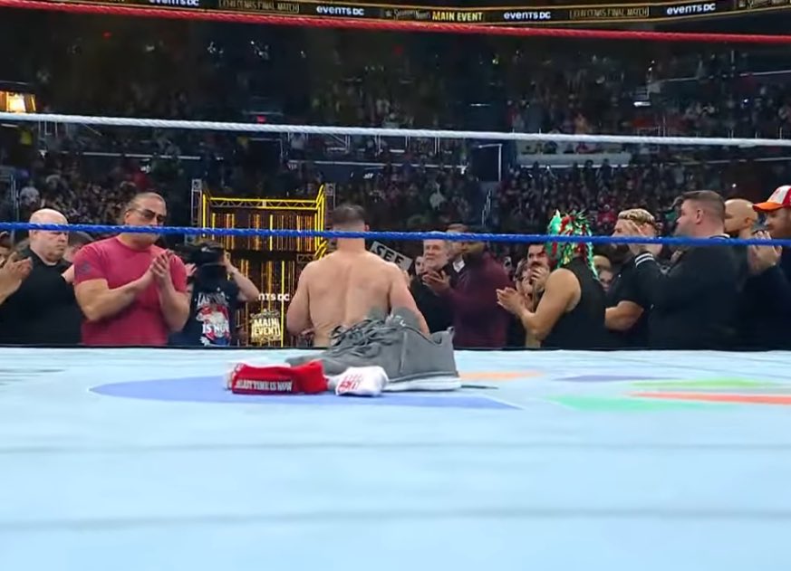WrestleOps's tweet image. John Cena leaves his shoes in the ring.

#ThankYouCena | #SNME