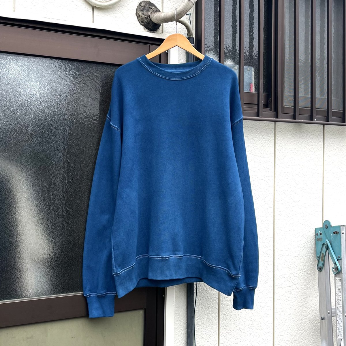 天然染料藍染スウェット . SIZE…XXL PRICE…¥19800- . #山梨 #古着屋