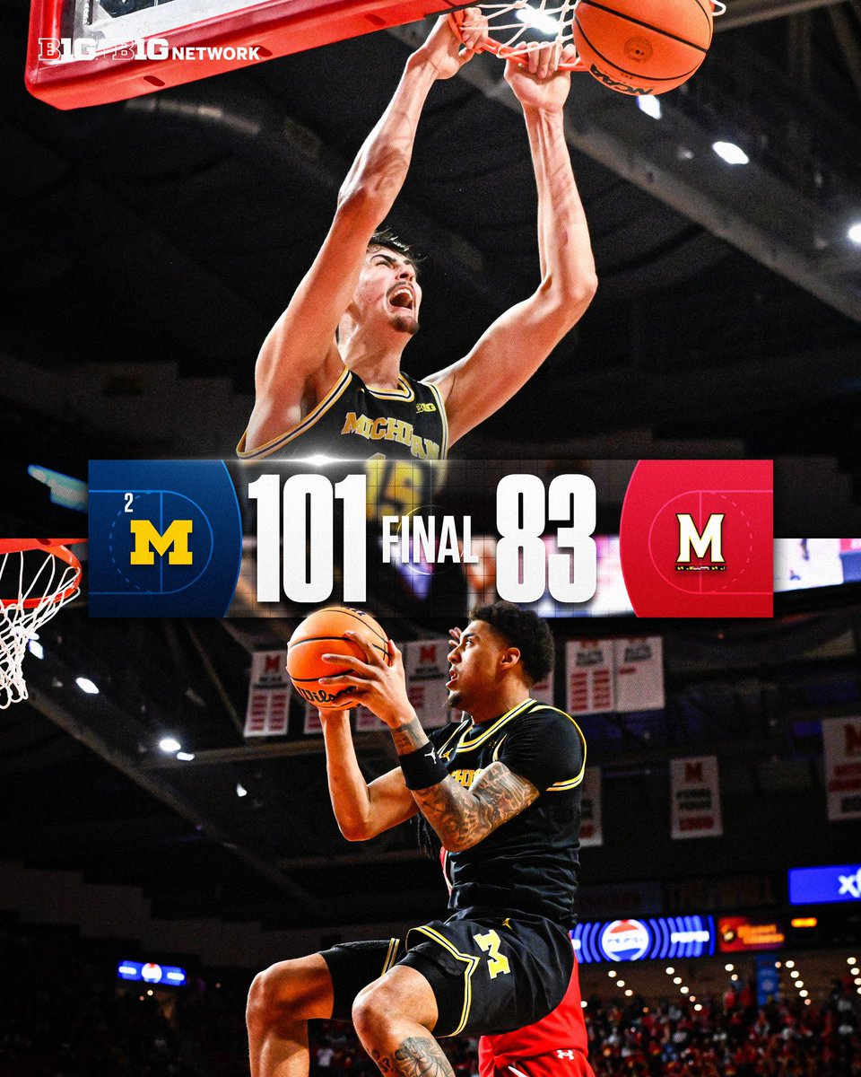 B1GMBBall's tweet image. Another 100-point game for No. 2 @umichbball 🔥