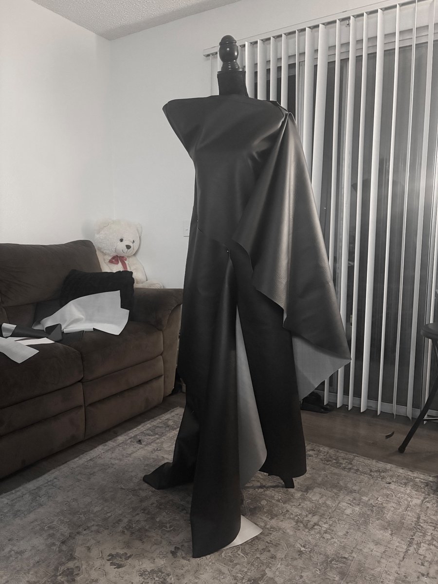 My brother and I working on a dress for my Paris runway . 

so hyped.